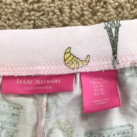 Isaac Mizrahi sleepwear women’s XL pink printed pajama bottom. - Picture 3 of 8